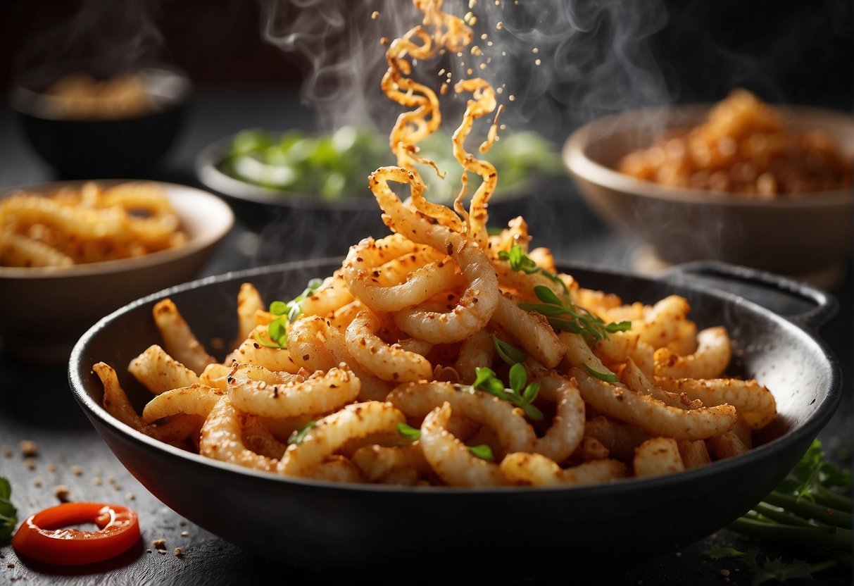 Salt and calamari with chips